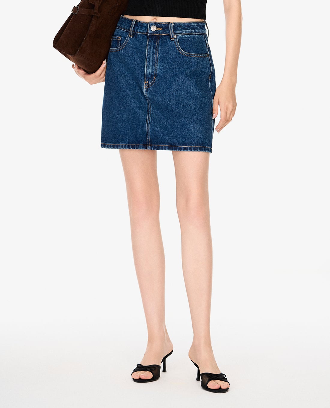 GIGI - Chân váy denim mini phom chữ A