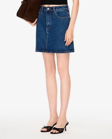  GIGI - Chân váy denim mini phom chữ A 