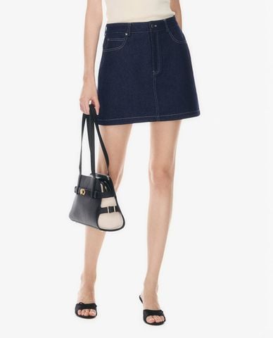  GIGI - Chân váy denim mini chữ A 