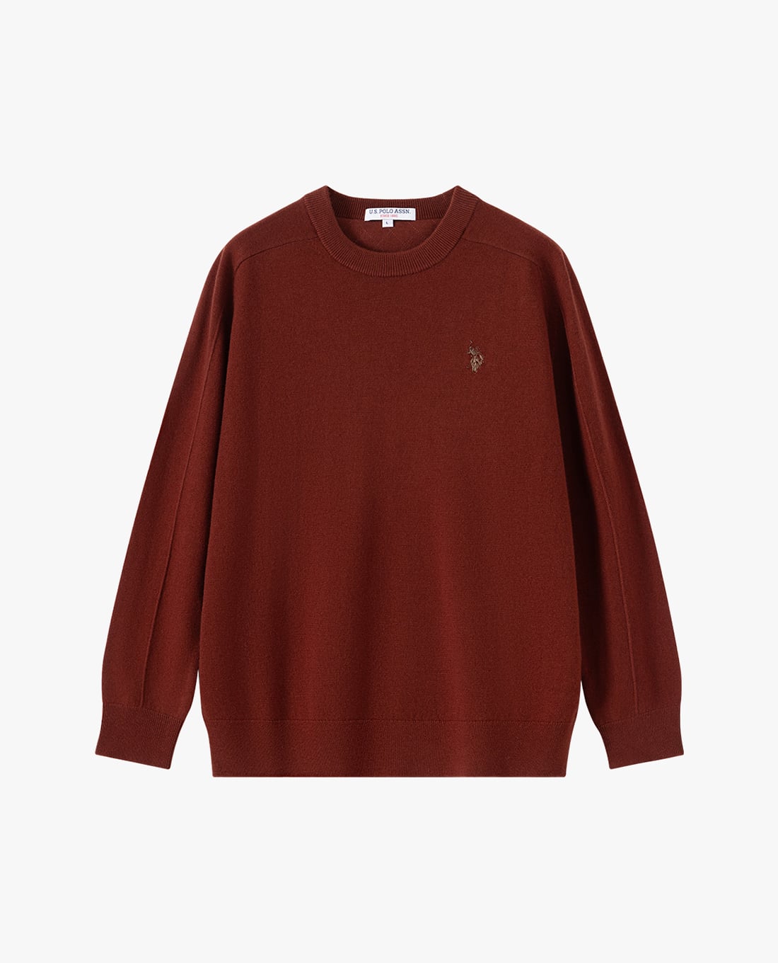 USPA - Áo dệt kim nam cổ tròn tay dài thêu logo