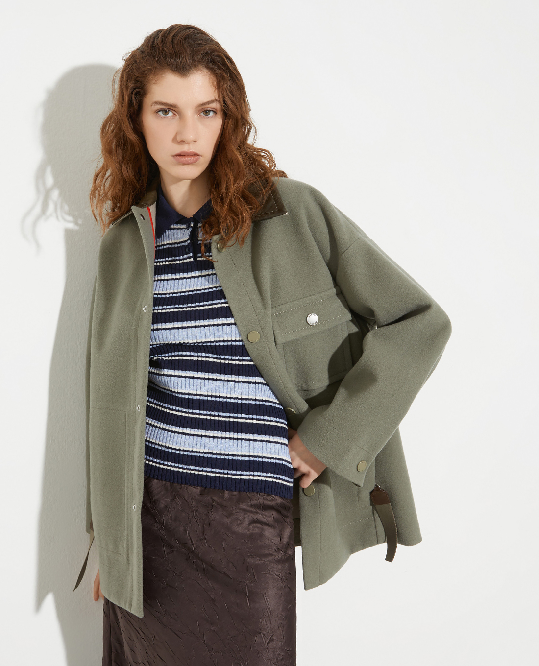 MAX&Co. - Áo khoác nữ một hàng nút cổ bẻ túi hộp Mcohack