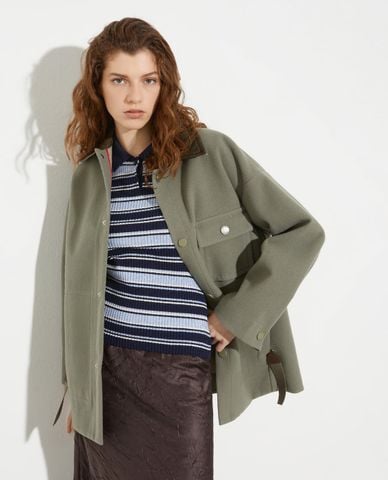  MAX&Co. - Áo khoác nữ một hàng nút cổ bẻ túi hộp Mcohack 