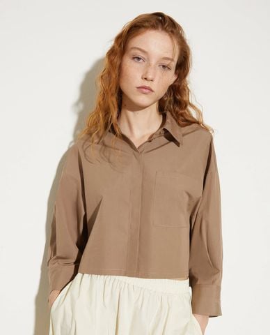  MAX&Co. - Áo sơ mi nữ tay dài phom croptop Mcoveloce 
