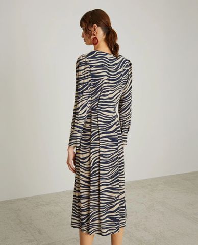  MAX&Co. - Đầm midi cổ V họa tiết vằn Grado 