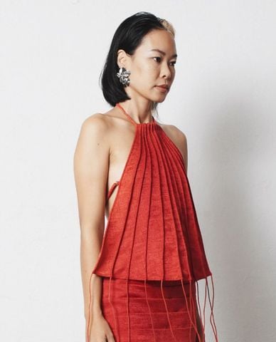  THOME - Áo kiểu nữ cổ yếm xếp li Sương Sớm 