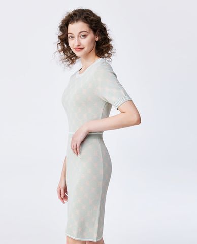  USPA - Đầm dệt kim mini tay ngắn phom ôm 