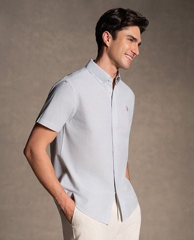  USPA - Áo sơ mi nam cổ bẻ tay ngắn thêu logo 