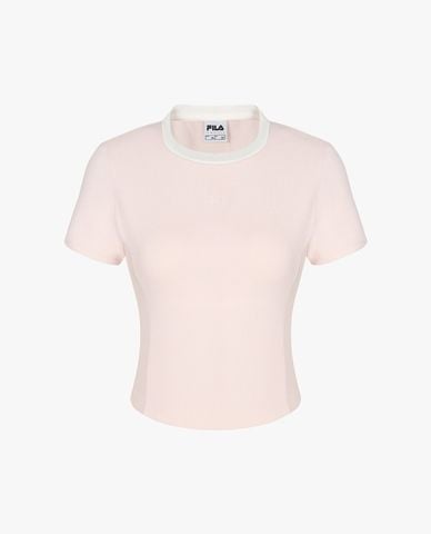  FILA - Áo thun nữ cổ tròn tay ngắn phom ôm 