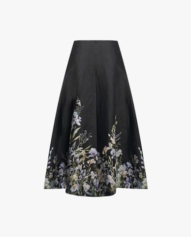  GIGI - Chân váy chữ A midi dáng xoè in hoa 