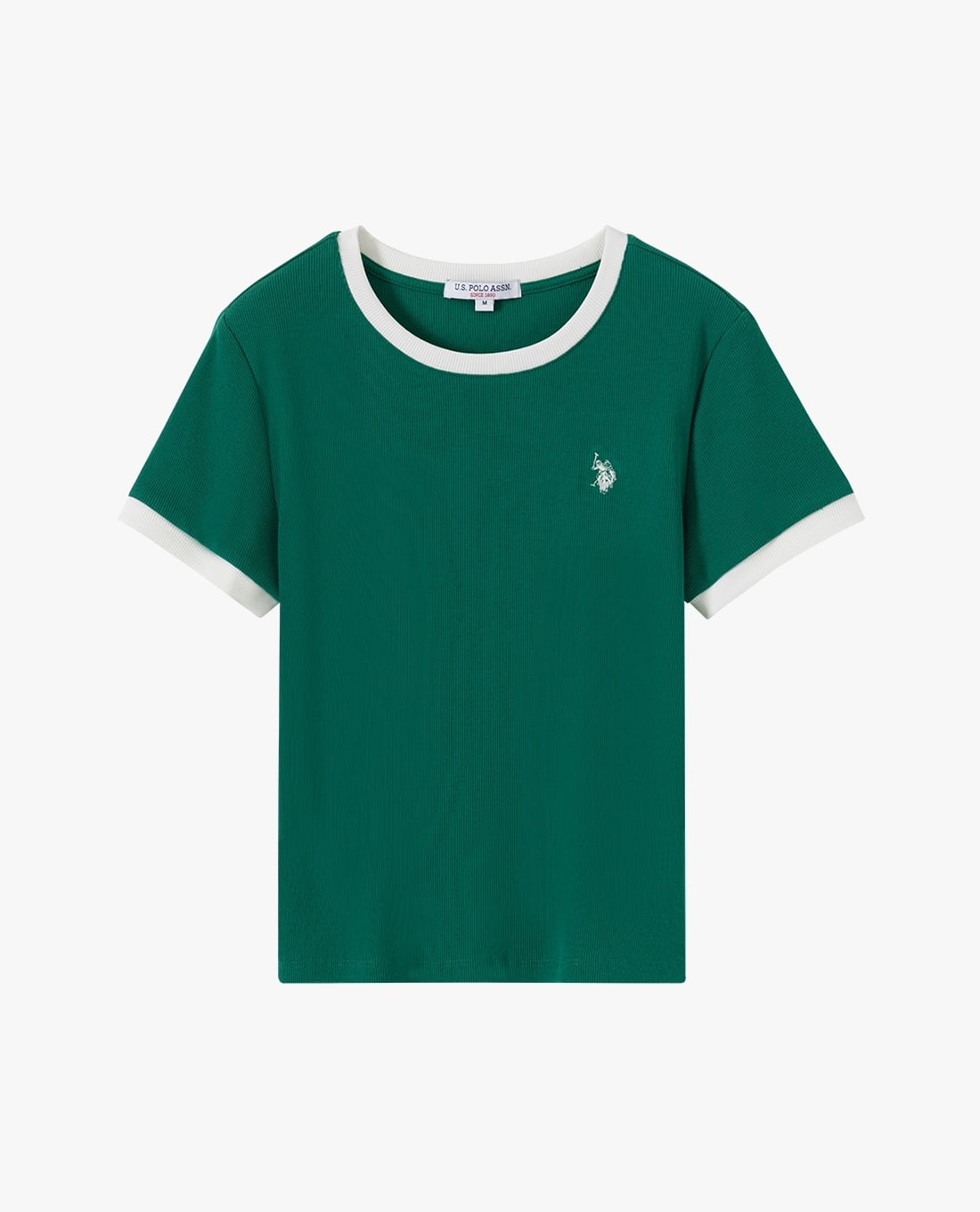 USPA - Áo thun nữ cổ tròn tay ngắn phối viền