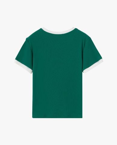  USPA - Áo thun nữ cổ tròn tay ngắn phối viền 