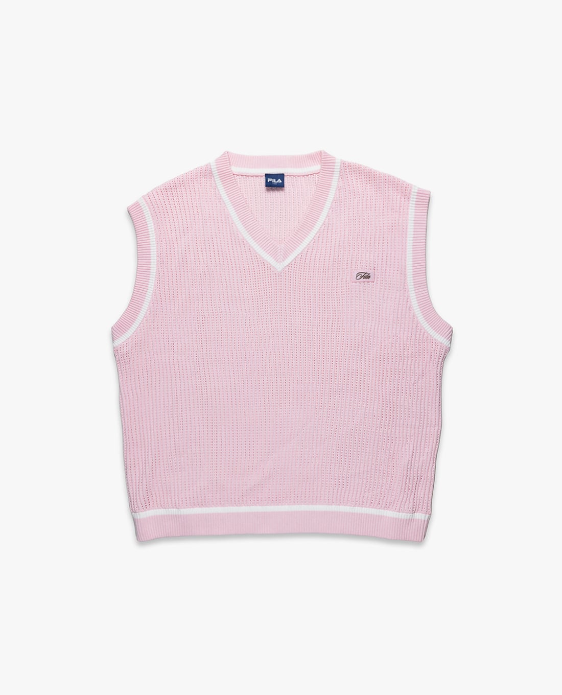 FILA - Áo khoác gilet unisex dệt kim cổ V Origin