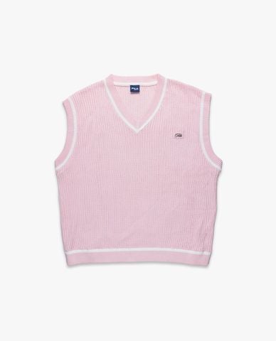  FILA - Áo khoác gilet unisex dệt kim cổ V Origin 