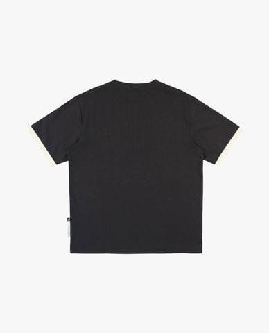  KANGOL - Áo thun unisex cổ tròn tay ngắn phối viền 