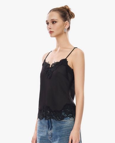  GIGI - Áo hai dây nữ cổ V viền ren 