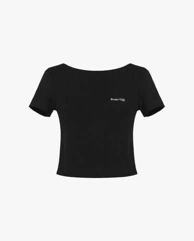  GIGI - Áo croptop nữ cổ thuyền tay ngắn 