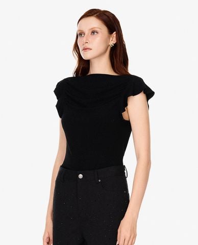  GIGI - Áo kiểu nữ cổ đổ tay cánh tiên nhún bèo 