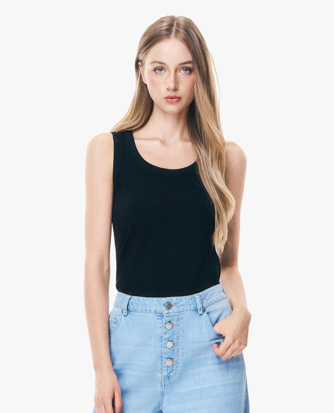GIGI - Áo ba lỗ nữ cổ tròn phom ôm tối giản