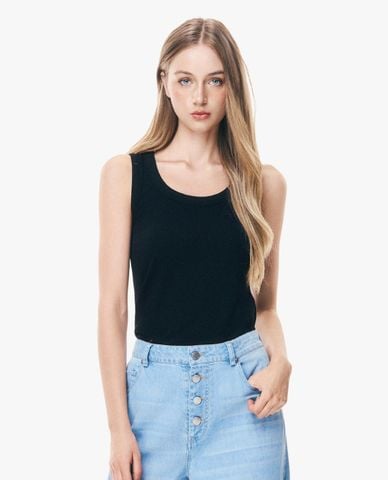  GIGI - Áo ba lỗ nữ cổ tròn phom ôm tối giản 