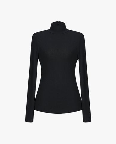  GIGI - Áo dệt kim nữ cổ lọ tay dài phom ôm 