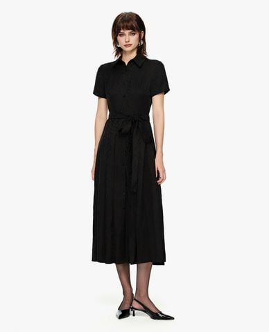  GIGI - Đầm sơ mi midi tay ngắn họa tiết monogram 
