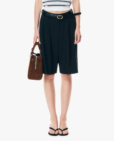  GIGI - Quần short nữ ngang gối ống rộng xếp li 