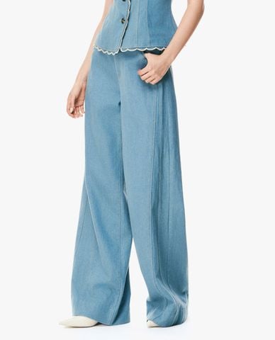  GIGI - Quần jeans nữ ống rộng cạp cao 