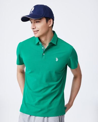  USPA - Áo polo nam cổ bẻ tay ngắn thêu logo 