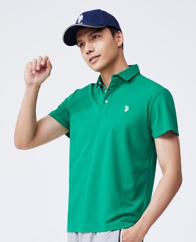  USPA - Áo polo nam cổ bẻ tay ngắn thêu logo 