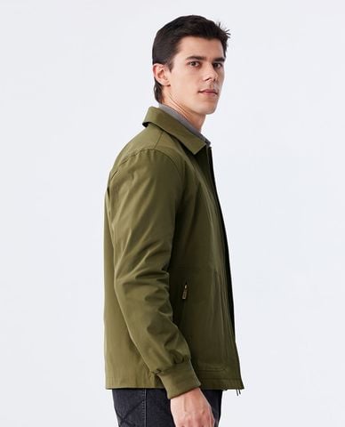  USPA - Áo khoác gió nam cổ bẻ tay dài thêu logo 