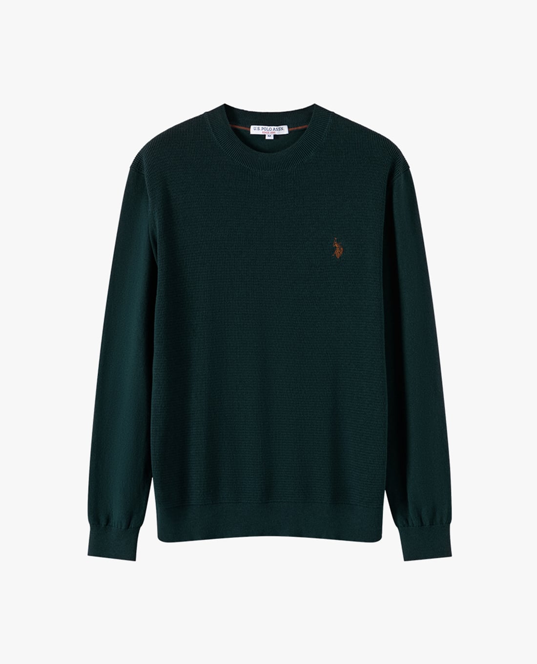 USPA - Áo dệt kim nam cổ tròn tay dài thêu logo