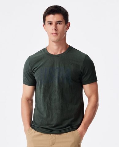  USPA - Áo thun nam cổ tròn tay ngắn in logo 