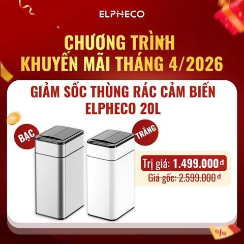  ELPHECO - Thùng rác cảm biến hai cánh 20L 