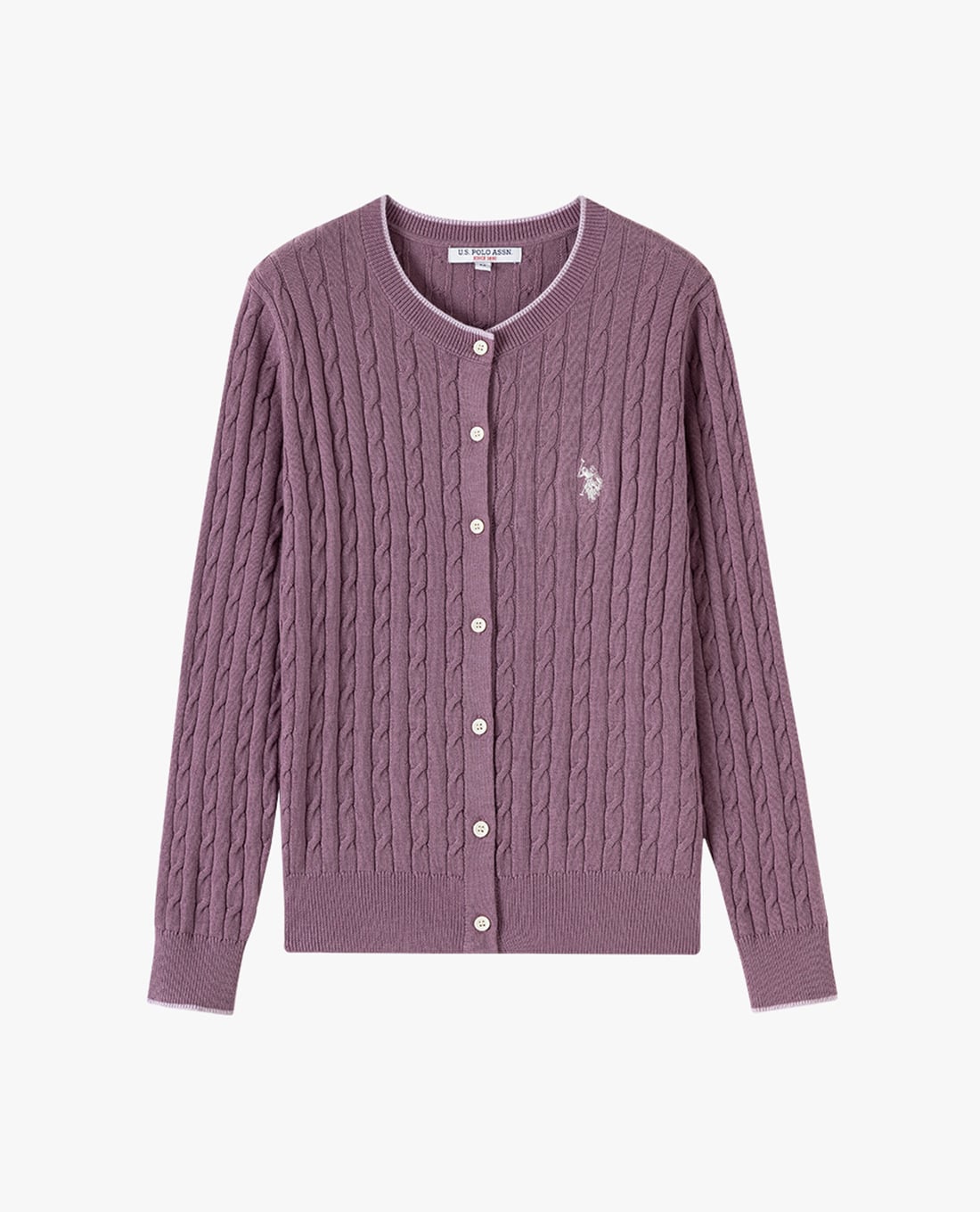 USPA - Áo khoác cardigan nữ tay dài phối viền