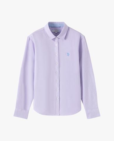  USPA - Áo sơ mi nữ cổ bẻ tay dài thêu logo 