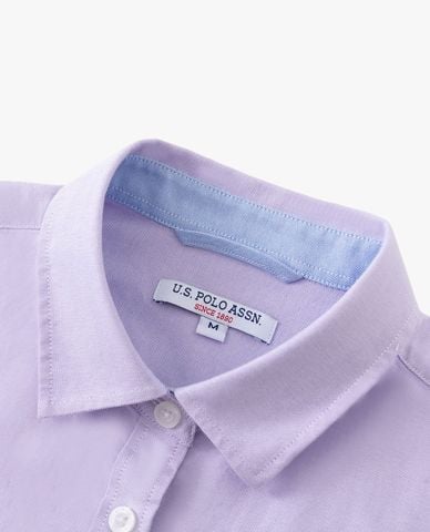  USPA - Áo sơ mi nữ cổ bẻ tay dài thêu logo 