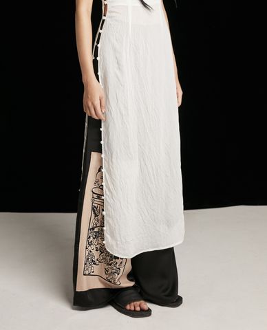  THOME - Quần nữ ống rộng họa tiết tranh Đông Hồ 