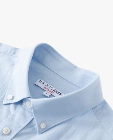  USPA - Áo sơ mi nam cổ bẻ tay dài thêu logo 