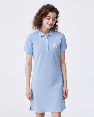  USPA - Đầm polo mini tay ngắn thêu logo phối viền 