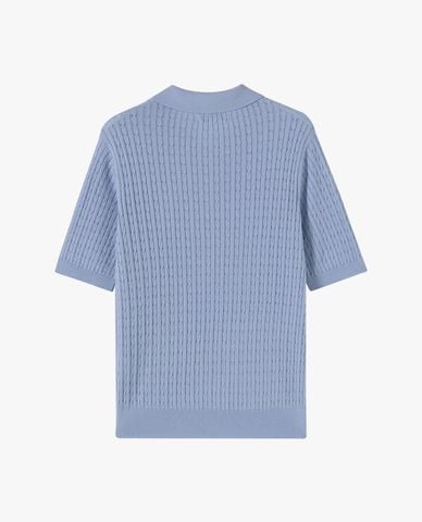  USPA - Áo dệt kim nữ cổ bẻ tay ngắn thêu logo 