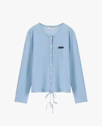  USPA - Áo khoác cardigan nữ cổ tròn tay dài dây rút 