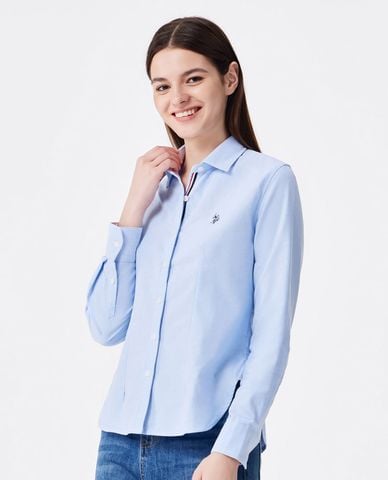  USPA - Áo sơ mi nữ cổ bẻ tay dài thêu logo 