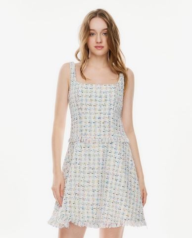  GIGI - Đầm hai dây mini cổ vuông dáng xòe 