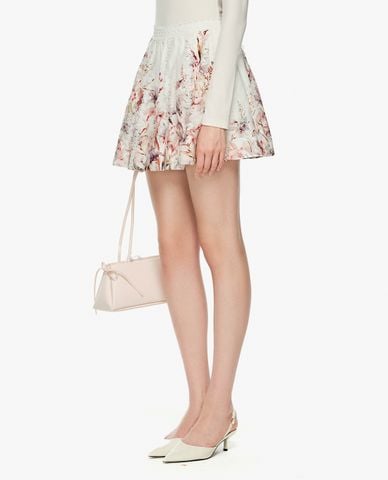  GIGI - Chân váy xếp li mini phối ren in hoa 