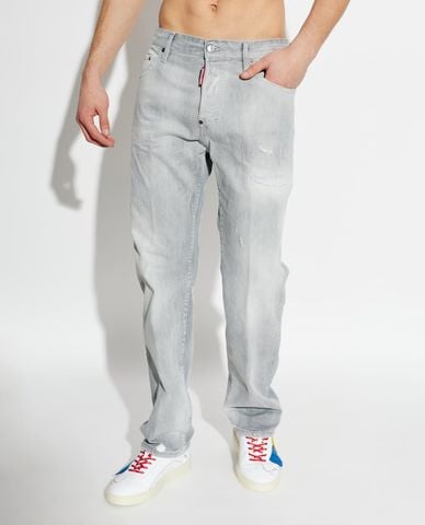  DSQUARED2 - Quần jeans nam ống đứng wash bạc 
