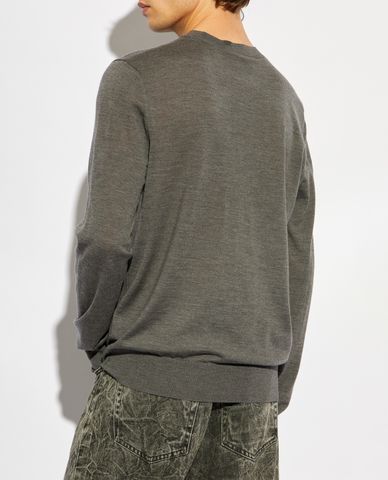  DSQUARED2 - Áo dệt kim nam cổ tròn tay dài thêu logo 