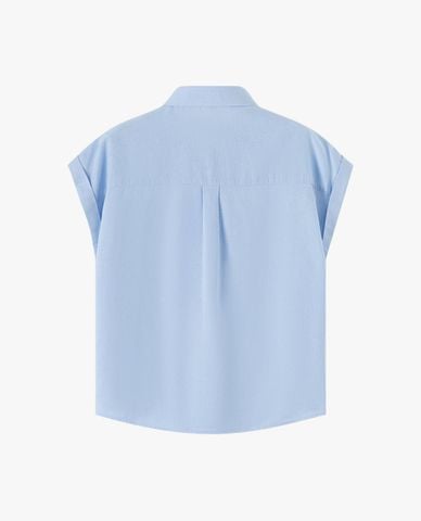  USPA - Áo sơ mi nữ cổ bẻ tay gập thêu logo 