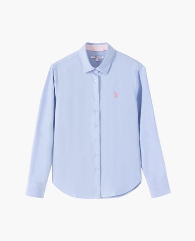  USPA - Áo sơ mi nữ cổ bẻ tay dài thêu logo 