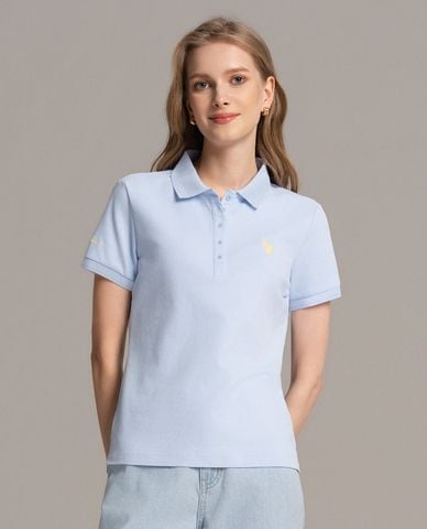  USPA - Áo polo nữ cổ bẻ tay ngắn thêu logo 