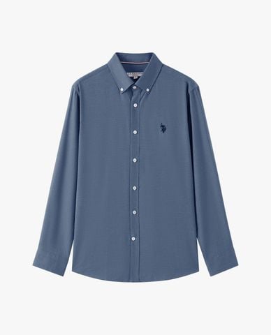  USPA - Áo sơ mi nam cổ bẻ tay dài thêu logo 